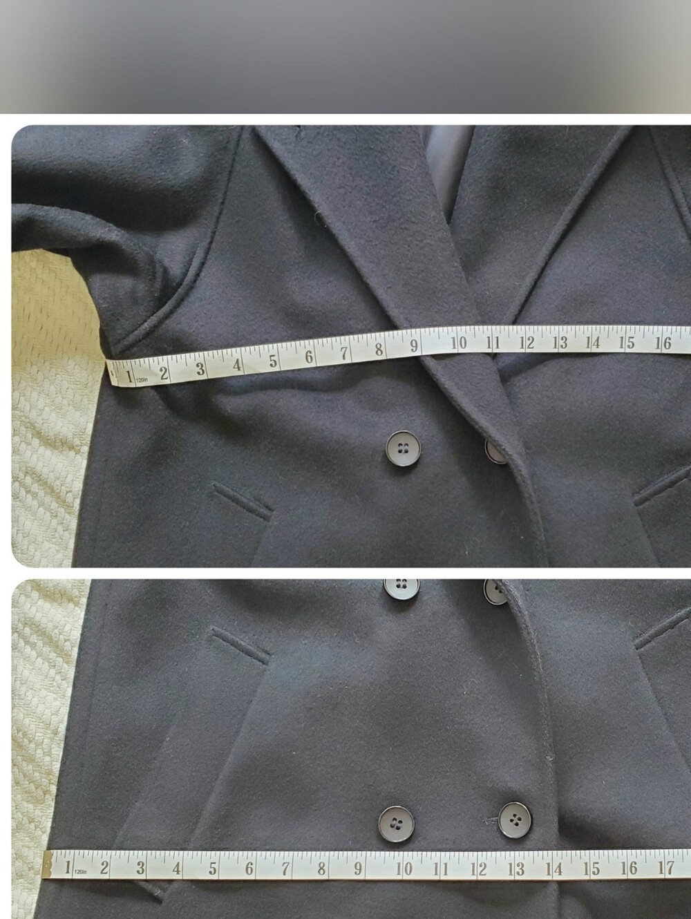 Classic Vintage Black Wool Trenchcoat - Picture 11 of 14